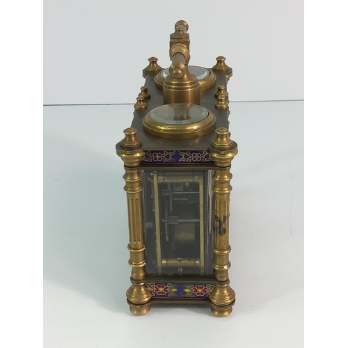 288 - Enamel double clock and barometer set