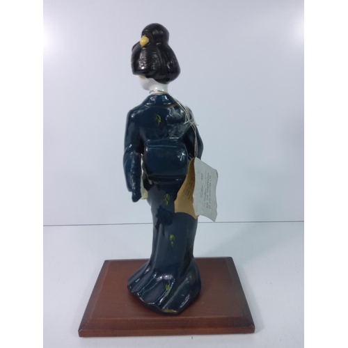 341 - Porcelain Geisha on wooden stand