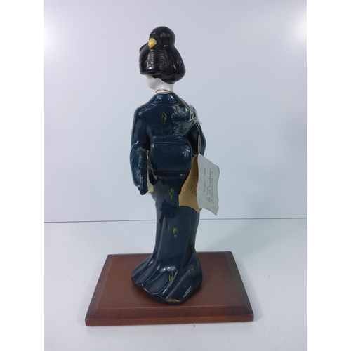 341 - Porcelain Geisha on wooden stand