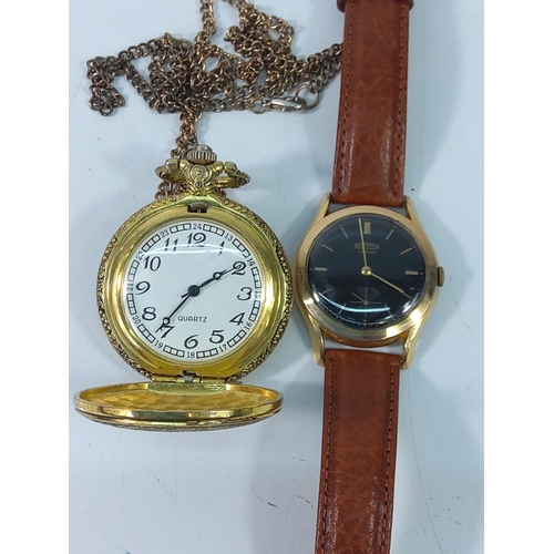 351 - Wrist watch and pocket watch on chain