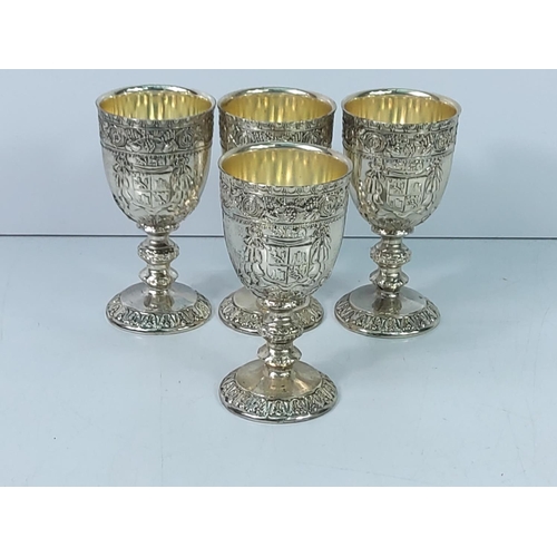 375 - Set of 4 plated goblets