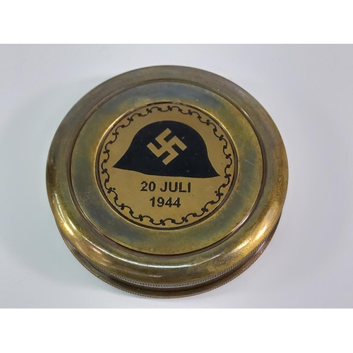 387 - Brass compass with Nazi emblem