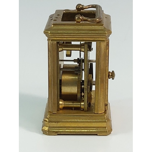 389 - Miniature brass carriage clock AF