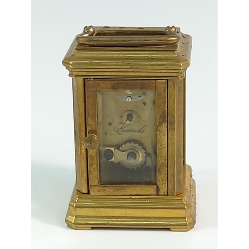 389 - Miniature brass carriage clock AF