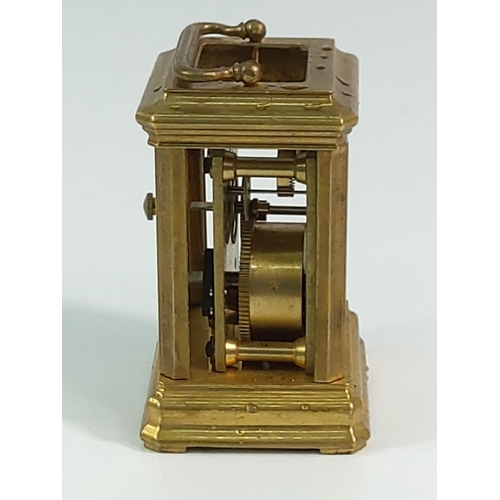 389 - Miniature brass carriage clock AF