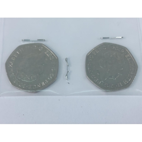 397 - 2 collectible Paddington Bear 50 pence pieces