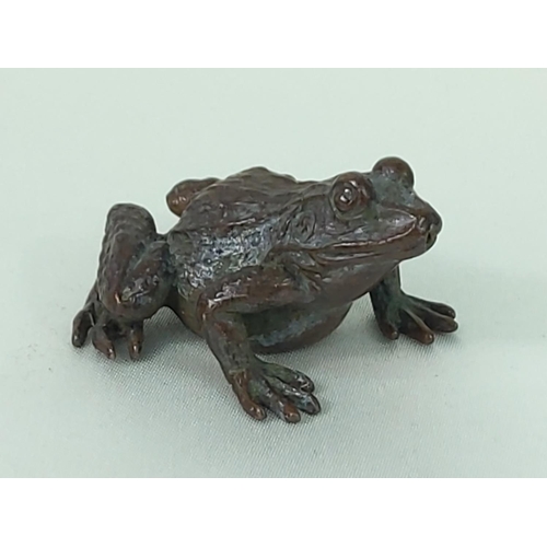 347 - Cast bronze frog