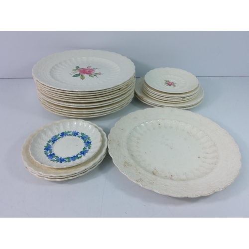 247 - Qty of Copeland Spode plates and saucers and box of tea and dinnerware