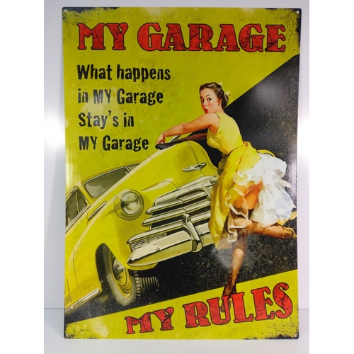 Novelty metal sign, 70cms x 50cms