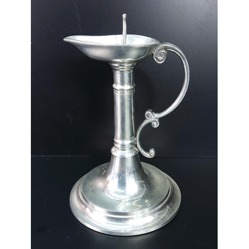 243 - Ornate white metal candle holder