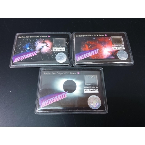 258 - 3 collectable meteorite samples
