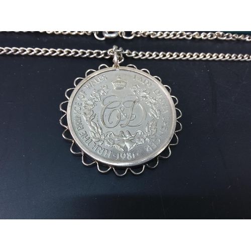 244 - Bracelet and Royal coin pendant on chain