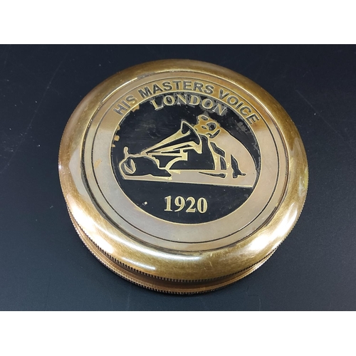 288 - Brass compass with HMV logo