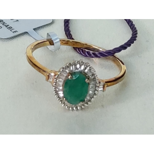 268 - 9ct gold stone set ring, size S