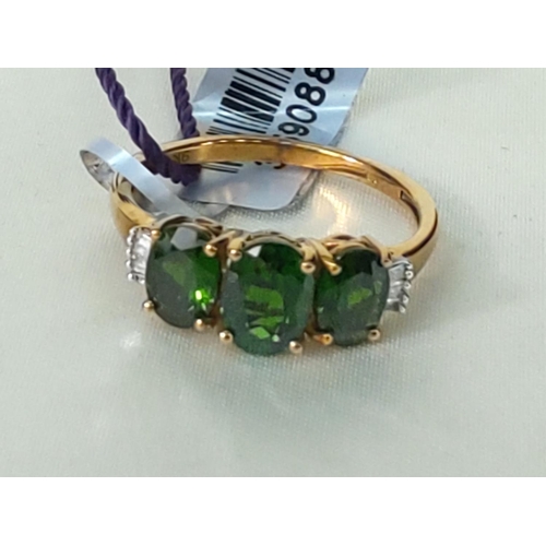269 - 9ct gold stone set ring, size S