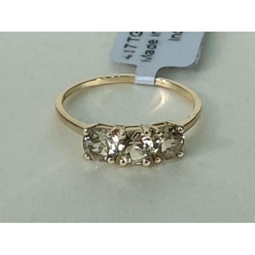 275 - 10ct gold stone set ring, size R