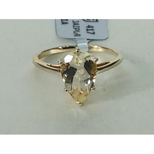 276 - 10ct gold stone set ring, size O