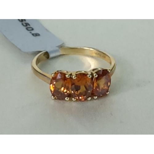 278 - 10ct gold stone set ring, size P