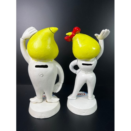 20 - Andy and Abby Slick money boxes - Both 24CM tall