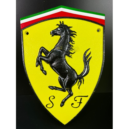 47 - Cast metal Ferrari sign - 20 X 30CM