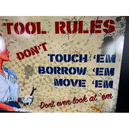 72 - Tool Rules advertising sign - 70 X 50