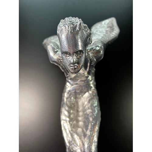 112 - Large Spirit of Ecstasy figure on marble base - 78CM Tall made from cast aluminium