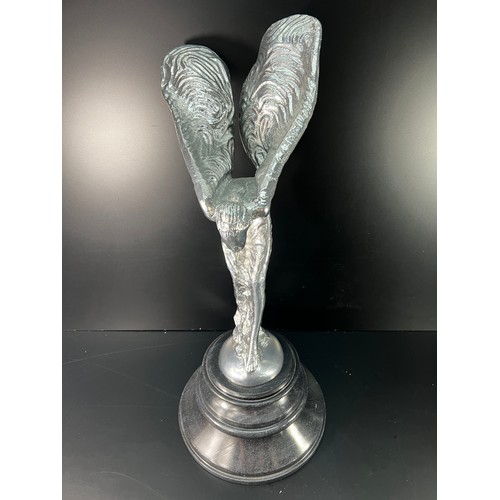 112 - Large Spirit of Ecstasy figure on marble base - 78CM Tall made from cast aluminium