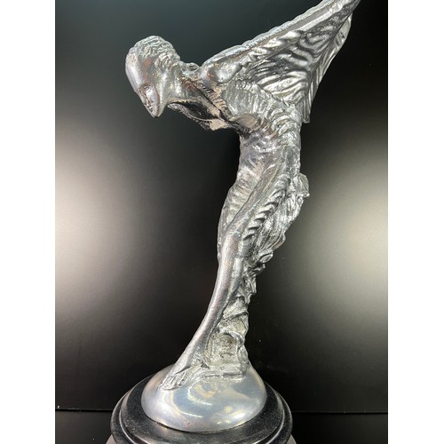 112 - Large Spirit of Ecstasy figure on marble base - 78CM Tall made from cast aluminium