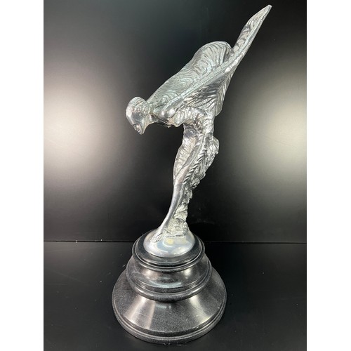 112 - Large Spirit of Ecstasy figure on marble base - 78CM Tall made from cast aluminium