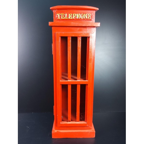 168 - Wooden telephone box storage cupboard, 52cms in height