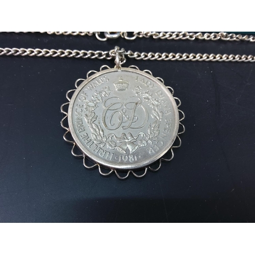 225 - Bracelet and Royal coin pendant on chain