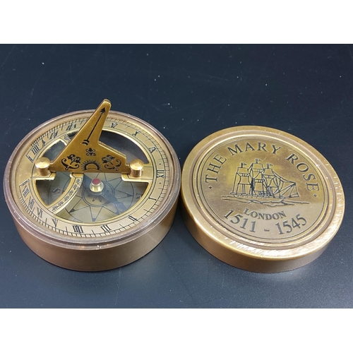 232 - Brass cased compass