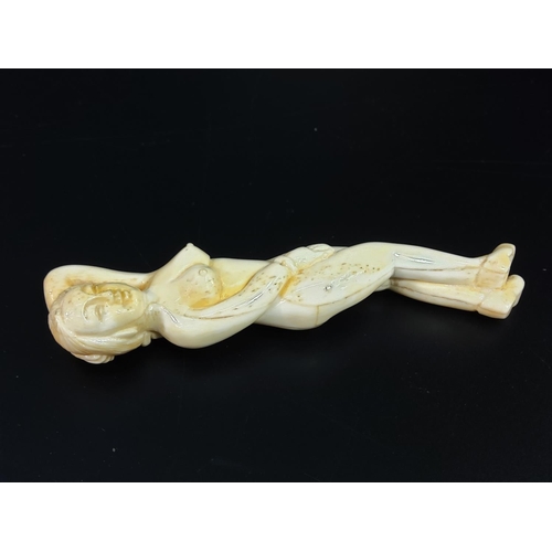 257 - Oriental carved bone figure of a nude lady