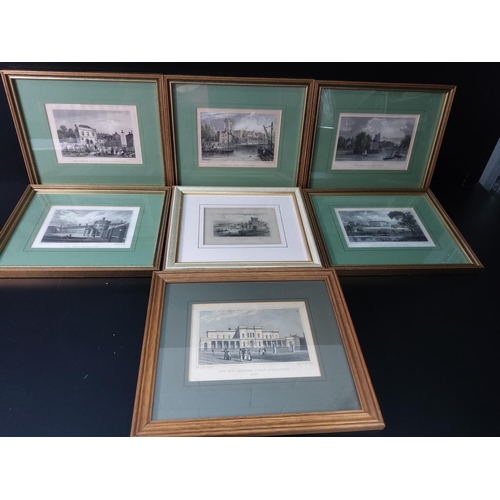 125 - 7 antique framed engravings of Maidstone, 27 x 24cms