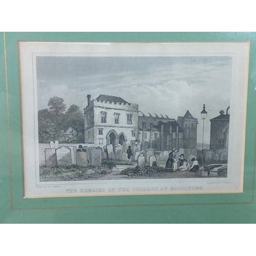 125 - 7 antique framed engravings of Maidstone, 27 x 24cms