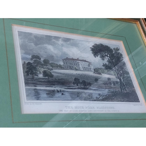 125 - 7 antique framed engravings of Maidstone, 27 x 24cms