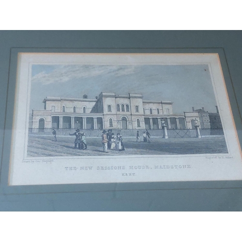 125 - 7 antique framed engravings of Maidstone, 27 x 24cms