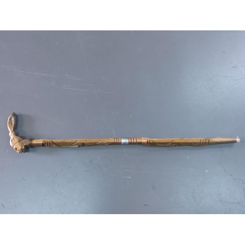 126 - Native Indian head walking stick