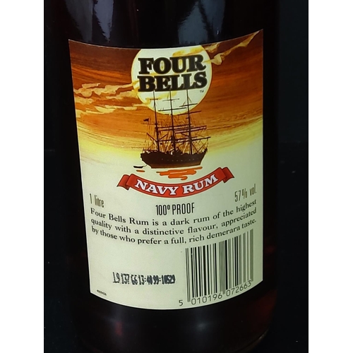 182 - Bottle of Four Bells 100% Proof Navy Rum