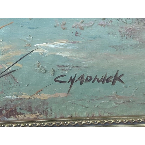 214 - Gilt framed oil on canvas by Chadwick, 69 x 60cms