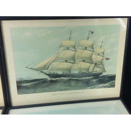 200 - 5 framed Ship prints, 32 x 42cms