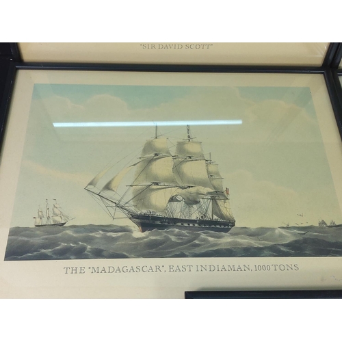 200 - 5 framed Ship prints, 32 x 42cms