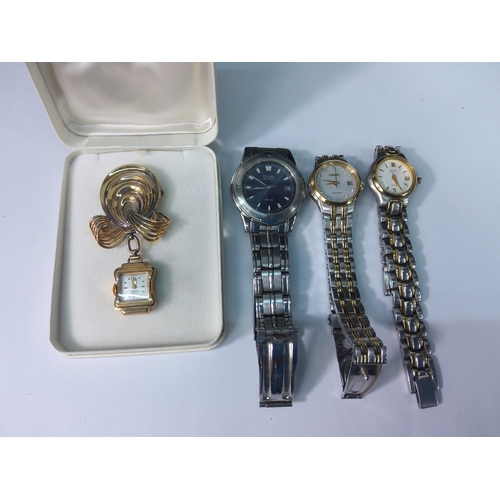 378 - 3 wrist watches and a pendant watch