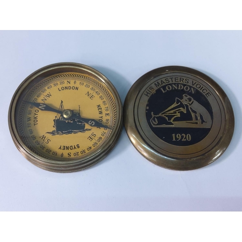 381 - Brass cased compass