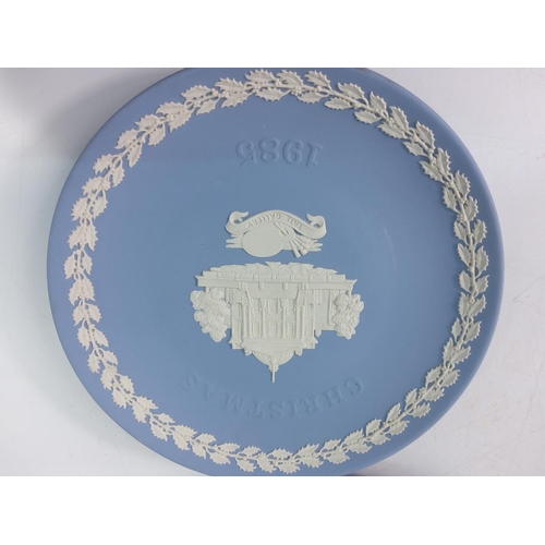 119 - 16 Wedgwood Jasperware year plates and a Jasperware bowl