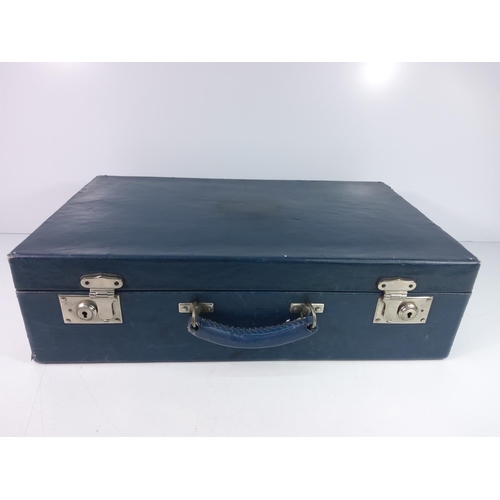 12 - Vintage blue case together with vanity case and ring box