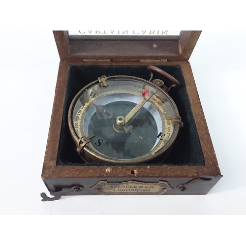 385 - Wooden cased compass