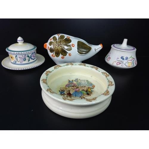 146 - 3 model houses under glass domes, 2 miniature Doulton Toby jugs plus 1, 3 Doulton Series ware plates... 