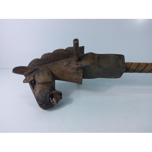 147 - Carved wooden vintage style hobby horse