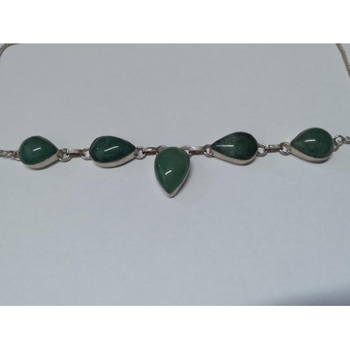 209 - Stone set silver necklace